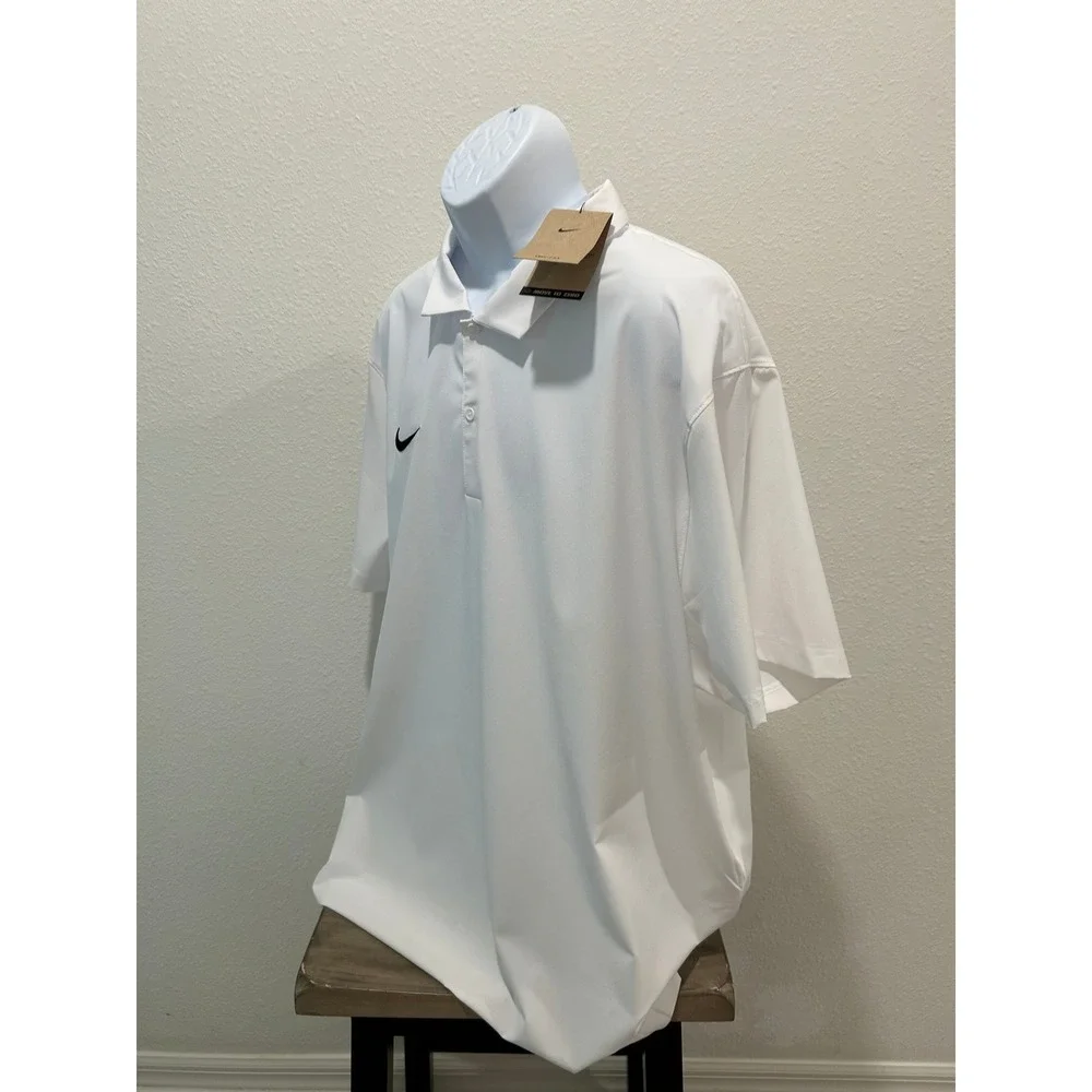 Nike Mens Dri-FIT Polo Shirt White Short Sleeve 3XL Traditional Collar Casual